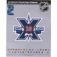 Écusson de maillot non signé de l'emblème national de la saison 2020-21 du 10e anniversaire des Jets de Winnipeg