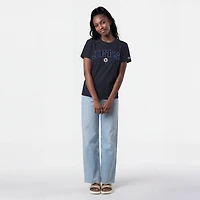 Women's Champion  Navy Winnipeg Jets Arch Mascot Logo T-Shirt