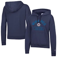 Sweat à capuche Champion pour femmes, bleu marine, Winnipeg Jets, modèle Arched Pill Box