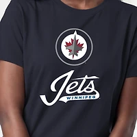 Women's Champion  Navy Winnipeg Jets Wordmark Lockup T-Shirt