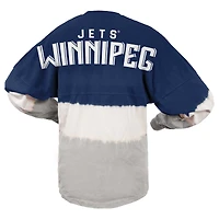 T-shirt à manches longues ombré Fanatics bleu/gris pour femmes des Jets de Winnipeg