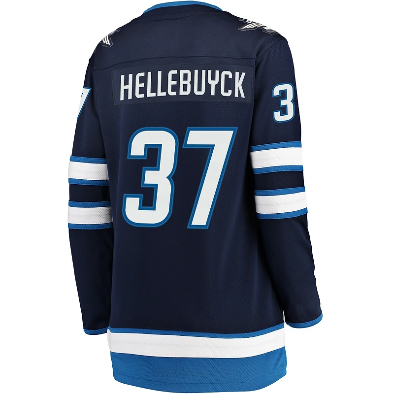 Women's Fanatics Connor Hellebuyck Navy Winnipeg Jets Breakaway Jersey