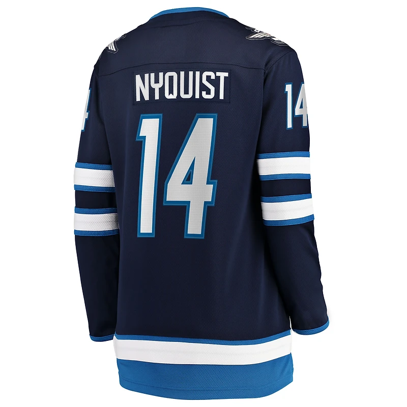 Maillot Fanatics Gustav Nyquist bleu marine pour femmes, équipe de Winnipeg Jets, domicile Breakaway