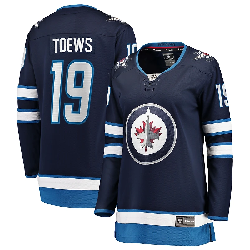 Maillot de joueur échappé à domicile des Jets Winnipeg, Jonathan Toews, bleu marine