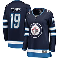 Maillot de joueur échappé à domicile des Jets Winnipeg, Jonathan Toews, bleu marine, fanatiques féminines