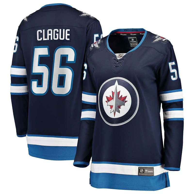 Women's Fanatics Kale Clague Navy Winnipeg Jets Home Breakaway Jersey