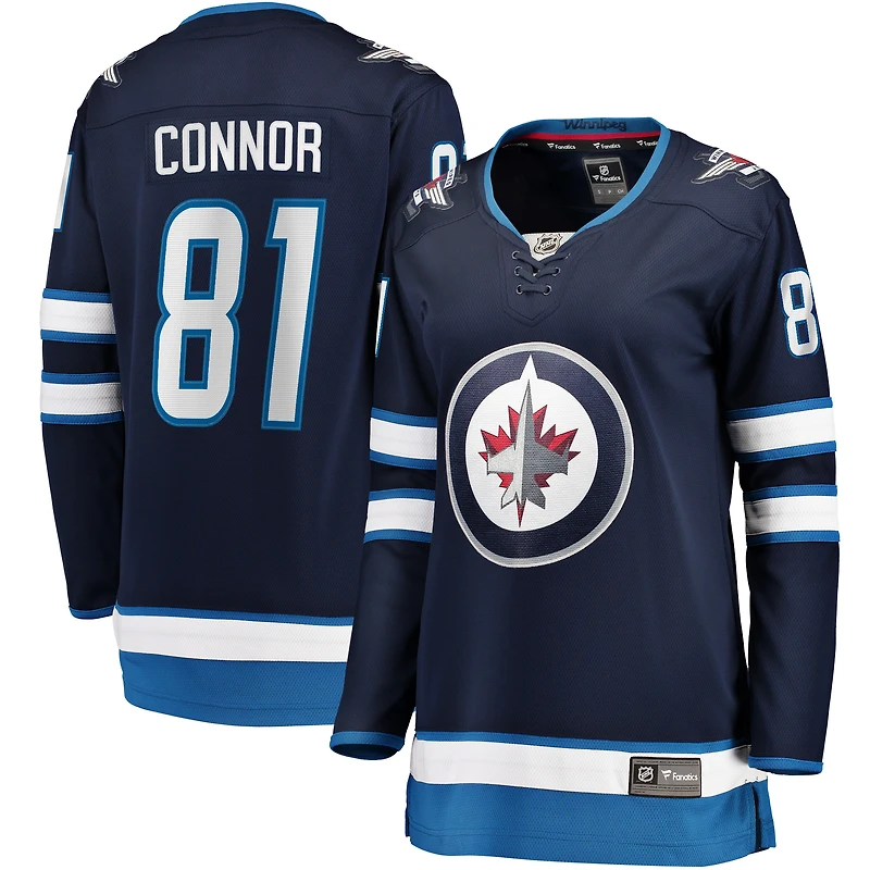 Fanatics pour femmes Kyle Connor Navy Winnipeg Jets Joueur échappé à domicile - Maillot