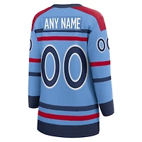 Maillot personnalisé Fanatics pour femmes, bleu clair, Jets de Winnipeg, anniversaire Breakaway