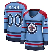 Maillot personnalisé Fanatics pour femmes, bleu clair, Jets de Winnipeg, anniversaire Breakaway