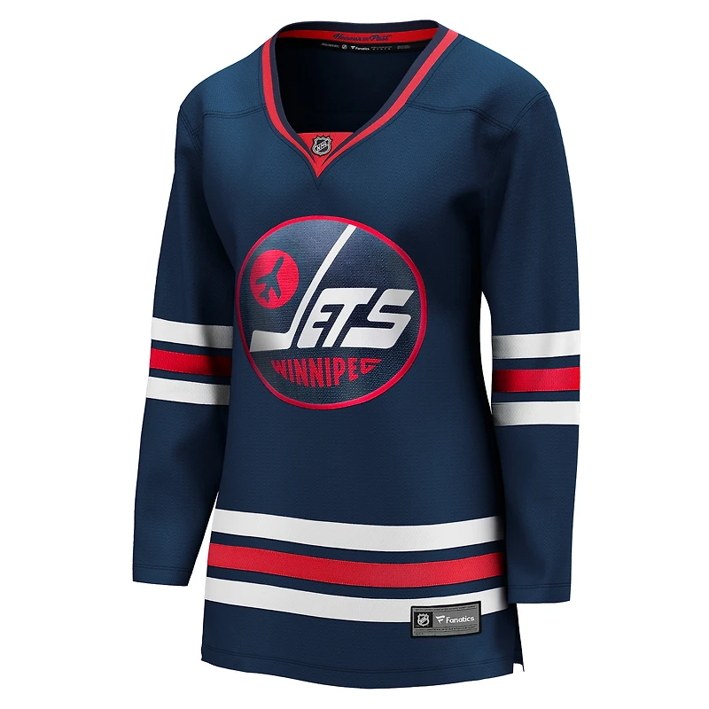 Maillot de remplacement bleu marine Fanatics pour femmes des Jets Winnipeg