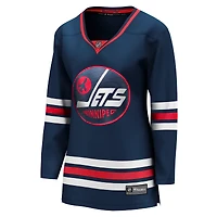 Maillot de remplacement bleu marine Fanatics pour femmes des Jets Winnipeg