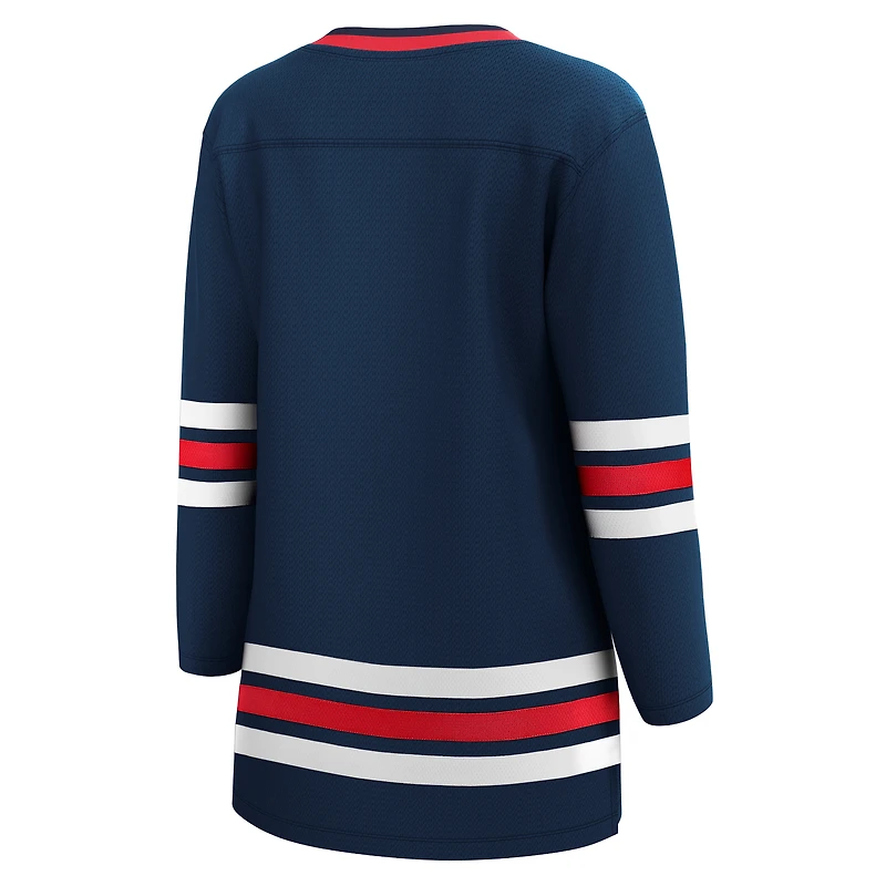 Maillot de remplacement bleu marine Fanatics pour femmes des Jets Winnipeg