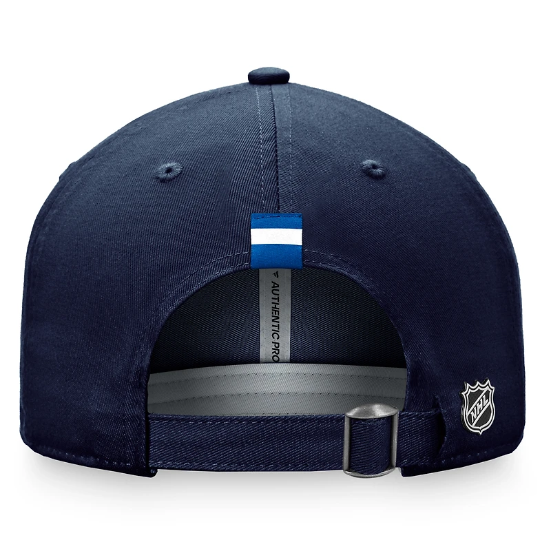 Casquette ajustable authentique Pro Fanatics pour femmes, bleu marine, Jets de Winnipeg