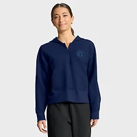 Women's Fanatics Navy Winnipeg Jets Authentic Pro Road Tri-Blend Quarter-Zip Hoodie