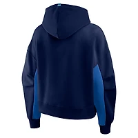 Sweat à capuche boxy bleu marine carreaux arrière pour femmes Fanatics des Jets de Winnipeg