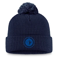 Bonnet en tricot à revers avec pompon pour femme Fanatics Navy Winnipeg Jets Combo Pack