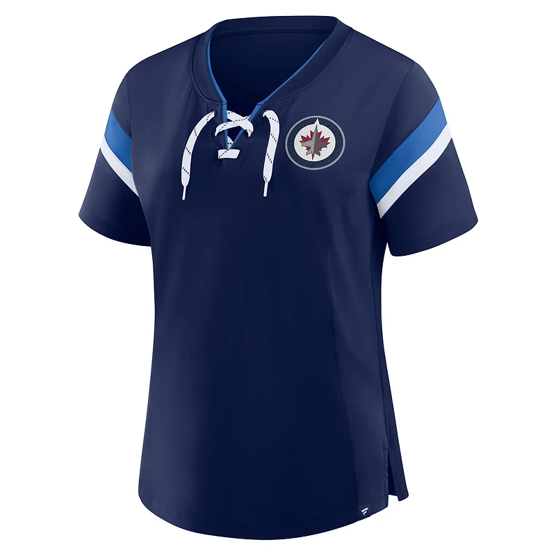 Women's Fanatics Navy Winnipeg Jets Offside Athena T-Shirt