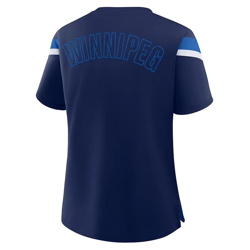 Women's Fanatics Navy Winnipeg Jets Offside Athena T-Shirt