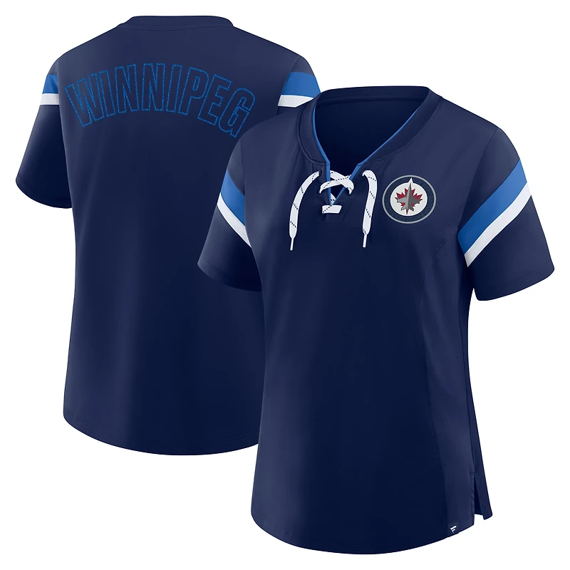 Women's Fanatics Navy Winnipeg Jets Offside Athena T-Shirt