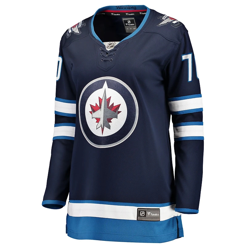 Maillot Tanner Pearson bleu marine pour femme Fanatics des Jets de Winnipeg à domicile