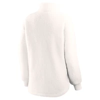 Pull à demi-boutons-pression en sherpa Rush des Jets de Winnipeg, blanc, pour femme (Fanatics).
