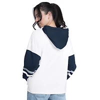 Sweat à capuche oversize léger G-III 4Her pour femme par Carl Banks, blanc, joueur clé des Jets de Winnipeg