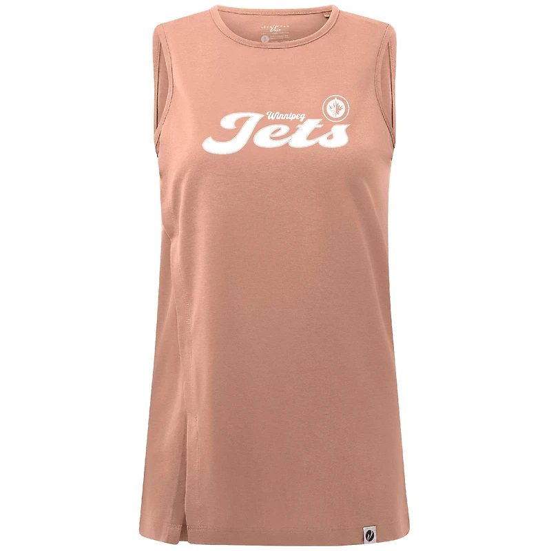 Débardeur rose Levelwear pour femmes, motif Jets de Winnipeg, grande inscription