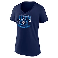 Women's  Navy Winnipeg Jets Slapshot V-Neck T-Shirt