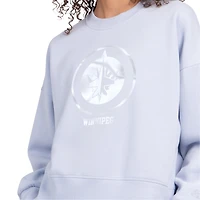 Women's Starter Blue Winnipeg Jets Boxy Cropped Sweatshirt