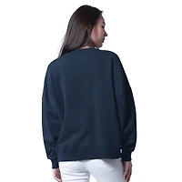 Women's Starter Navy Winnipeg Jets Feud Fleece Sweatshirt