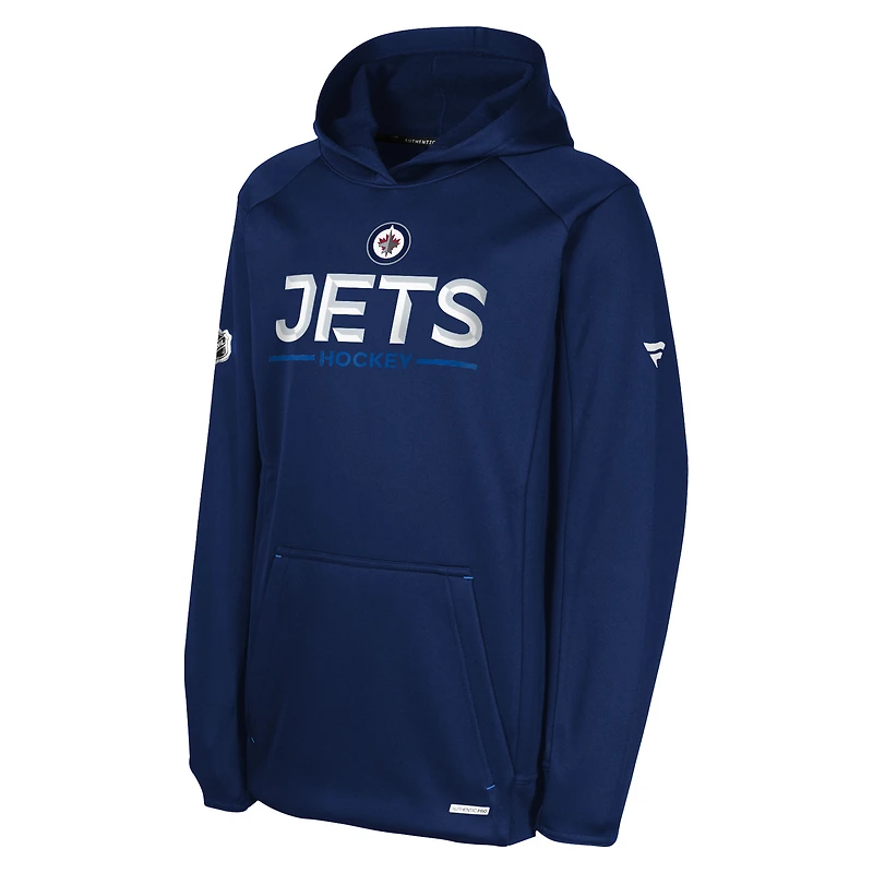 Youth Fanatics Navy Winnipeg Jets Authentic Pro Rink Hoodie