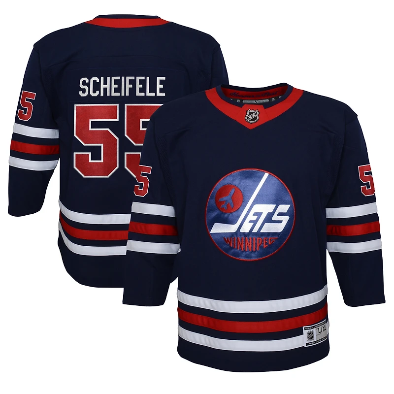 Jeune Mark Scheifele Navy Winnipeg Jets 2021/22 Alternate - Maillot de joueur Premier