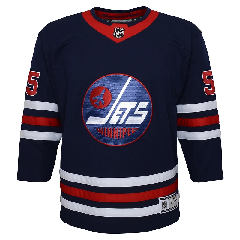 Jeune Mark Scheifele Navy Winnipeg Jets 2021/22 Alternate - Maillot de joueur Premier