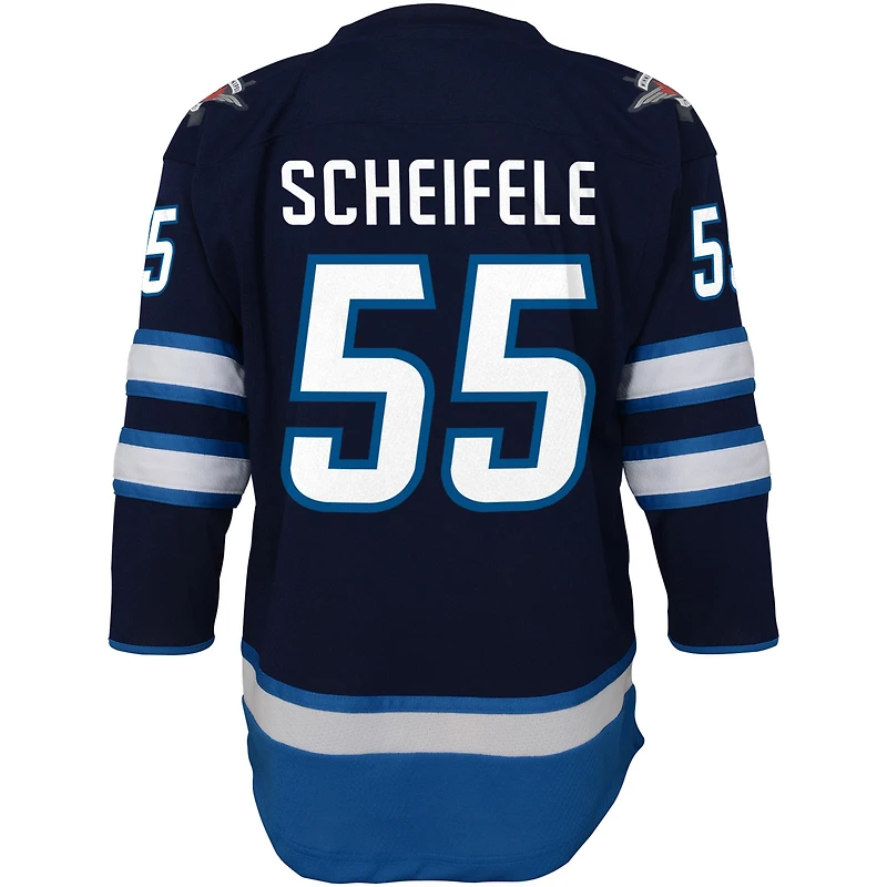 Réplique de joueur à domicile Mark Scheifele Navy Winnipeg Jets pour jeunes - Maillot