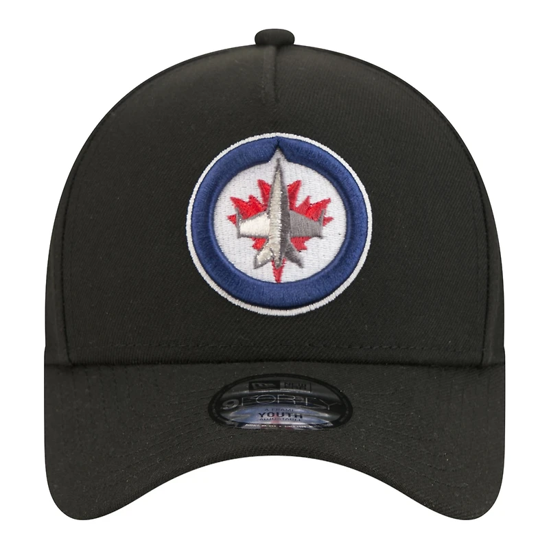 Casquette ajustable New Era noire Winnipeg Jets 9FORTY pour jeunes