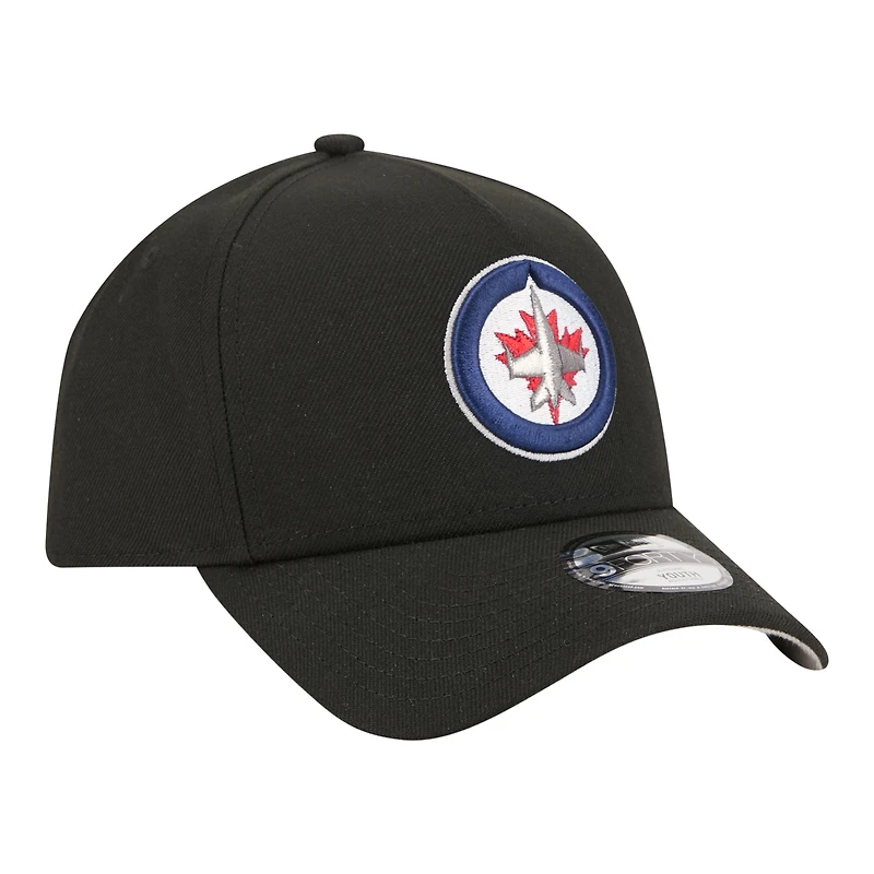 Casquette ajustable New Era noire Winnipeg Jets 9FORTY pour jeunes