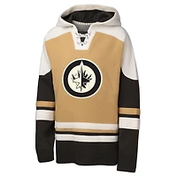 Youth Outerstuff Tan Winnipeg Jets Ageless Raglan V-Neck Hoodie