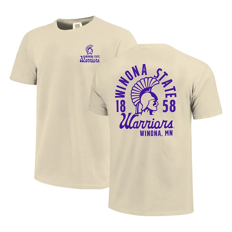 T-shirt crème pour homme avec logo de la mascotte des Winona State Warriors