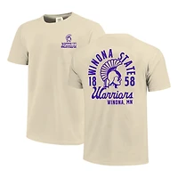 T-shirt crème pour homme avec logo de la mascotte des Winona State Warriors