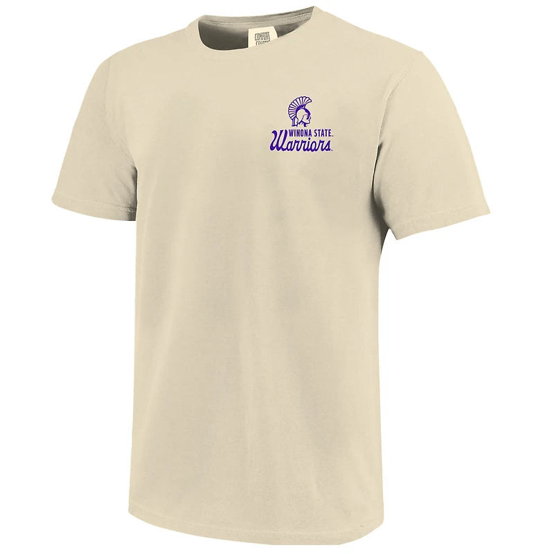 T-shirt crème pour homme avec logo de la mascotte des Winona State Warriors