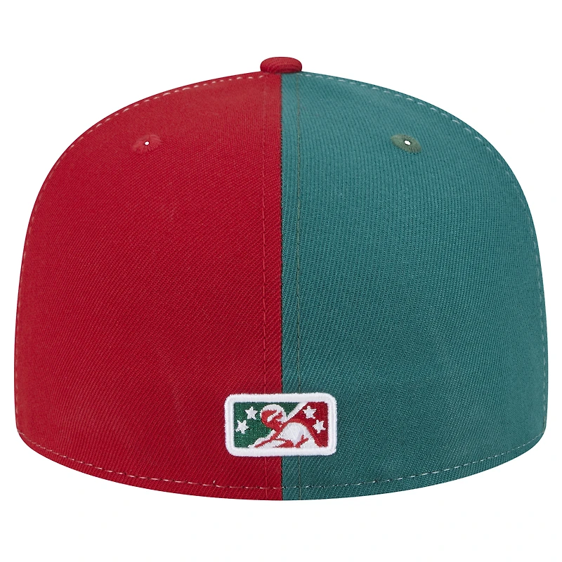 Men's New Era Red Winston-Salem Dash Theme Night Italian Beef 59FIFTY Fitted Hat