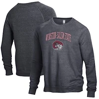 Sweat-shirt raglan noir chiné pour homme, motif Winston-Salem State Rams, The Champ