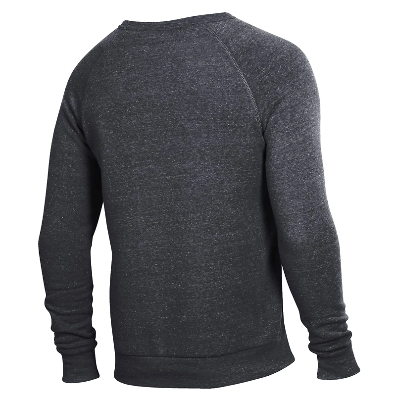 Men's Alternative Apparel Heathered Black Winston-Salem State Rams The Champ Raglan Pullover Sweatshirt