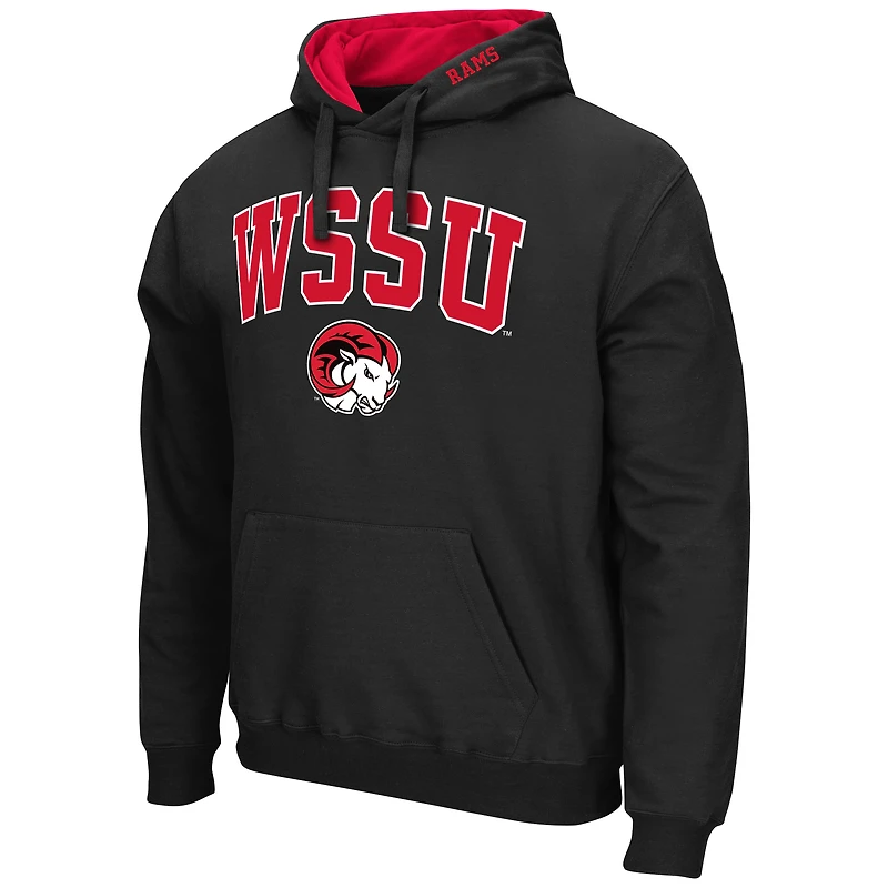 Sweat à capuche Colosseum noir pour homme, avec logo et arche des Winston-Salem State Rams