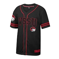 Men's Colosseum Black Winston-Salem State Rams Free Spirited Mesh Button-Up Baseball Jersey