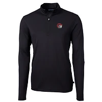 Pull-over zippé en piqué écologique recyclé pour homme, couleur noire, de la collection Winston-Salem State Rams, Virtue, Big & Tall.