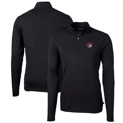 Pull-over zippé en piqué écologique recyclé pour homme, couleur noire, de la collection Winston-Salem State Rams, Virtue, Big & Tall.