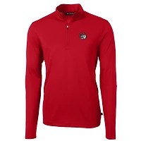 Pull zippé en piqué écologique recyclé pour homme, couleur rouge, de la collection Winston-Salem State Rams, Virtue, Coupeur et Buck, Grandes Tailles
