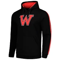 Sweat à capuche surdimensionné rayures FISLL pour hommes, noir, Winston-Salem State Rams
