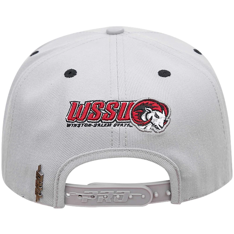 Men's Pro Standard Gray Winston-Salem State Rams Mascot Logo Snapback Hat